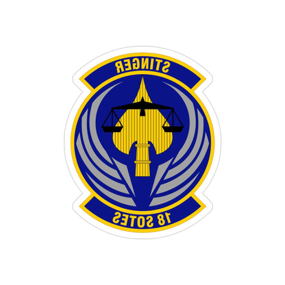 18 Special Operations Test and Evaluation Squadron AFSOC (U.S. Air Force) REVERSE PRINT Transparent STICKER-3" × 3"-The Sticker Space