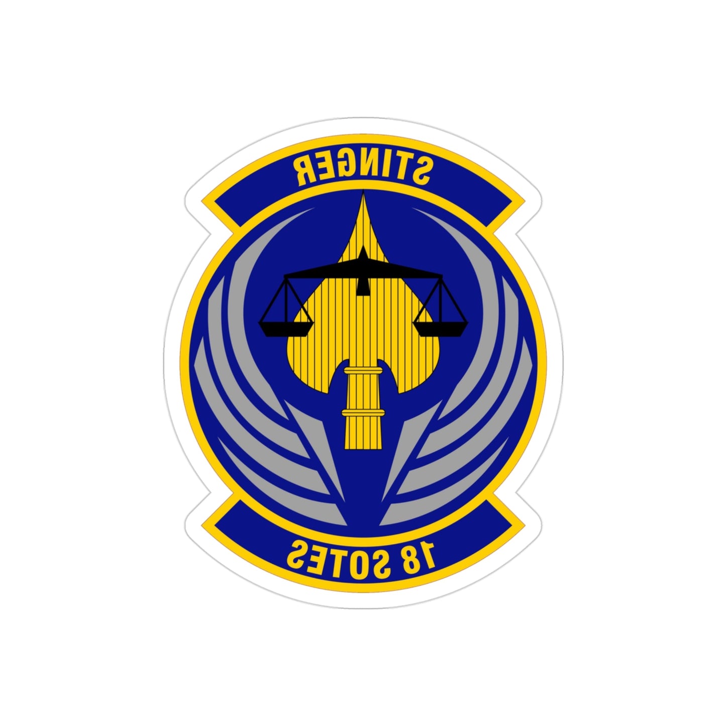 18 Special Operations Test and Evaluation Squadron AFSOC (U.S. Air Force) REVERSE PRINT Transparent STICKER-3" × 3"-The Sticker Space