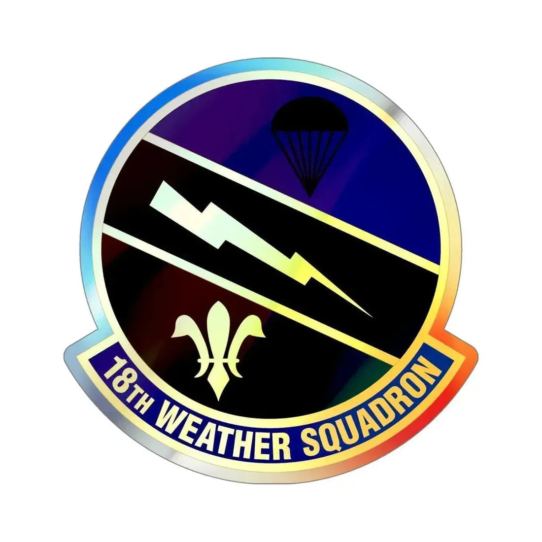 18 Weather Squadron ACC (U.S. Air Force) Holographic STICKER Die-Cut Vinyl Decal 5 Inch Holographic - The Sticker Space