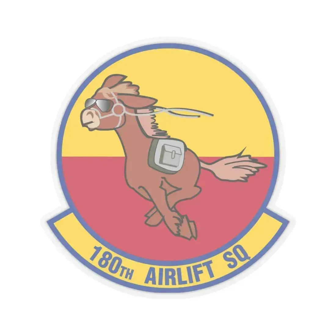 180 Airlift Squadron (U.S. Air Force) STICKER Vinyl Kiss-Cut Decal 3 Inch Transparent - The Sticker Space