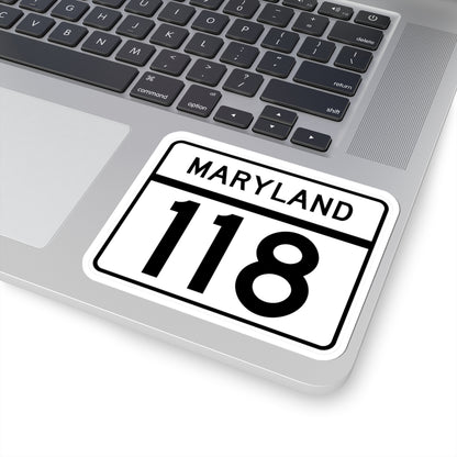 MD Route 118 (Maryland) (Road Sign) STICKER Vinyl Kiss-Cut Decal