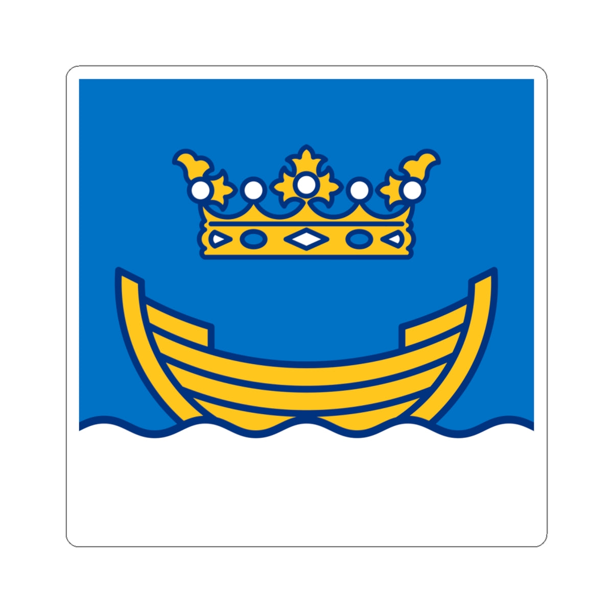 Flag of Helsinki (Finland) STICKER Vinyl Kiss-Cut Decal
