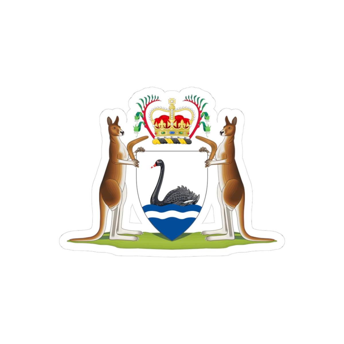 Coat of arms of Western Australia - STICKER Vinyl Kiss-Cut Decal
