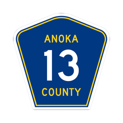 Anoka County 13 (Minnesota) (Road Sign) STICKER Vinyl Kiss-Cut Decal