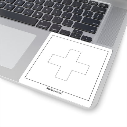 Flag of Switzerland colouring page (Switzerland) STICKER Vinyl Kiss-Cut Decal
