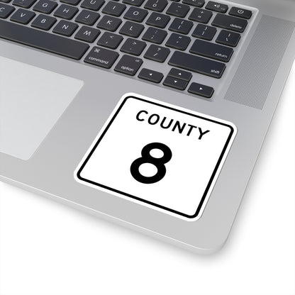 County 8 square (Minnesota) (Road Sign) STICKER Vinyl Kiss-Cut Decal