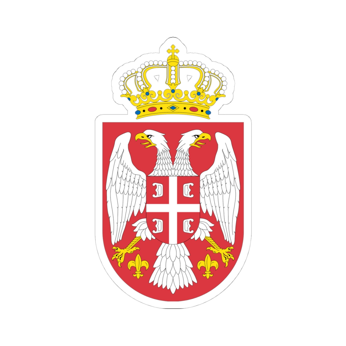 Coat of arms of Serbia small (2004 - 2010) - STICKER Vinyl Kiss-Cut Decal