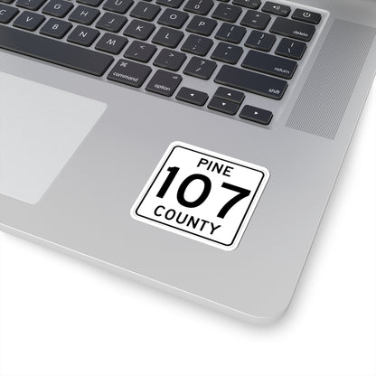 Pine County Route 107 MN (Minnesota) (Road Sign) STICKER Vinyl Kiss-Cut Decal