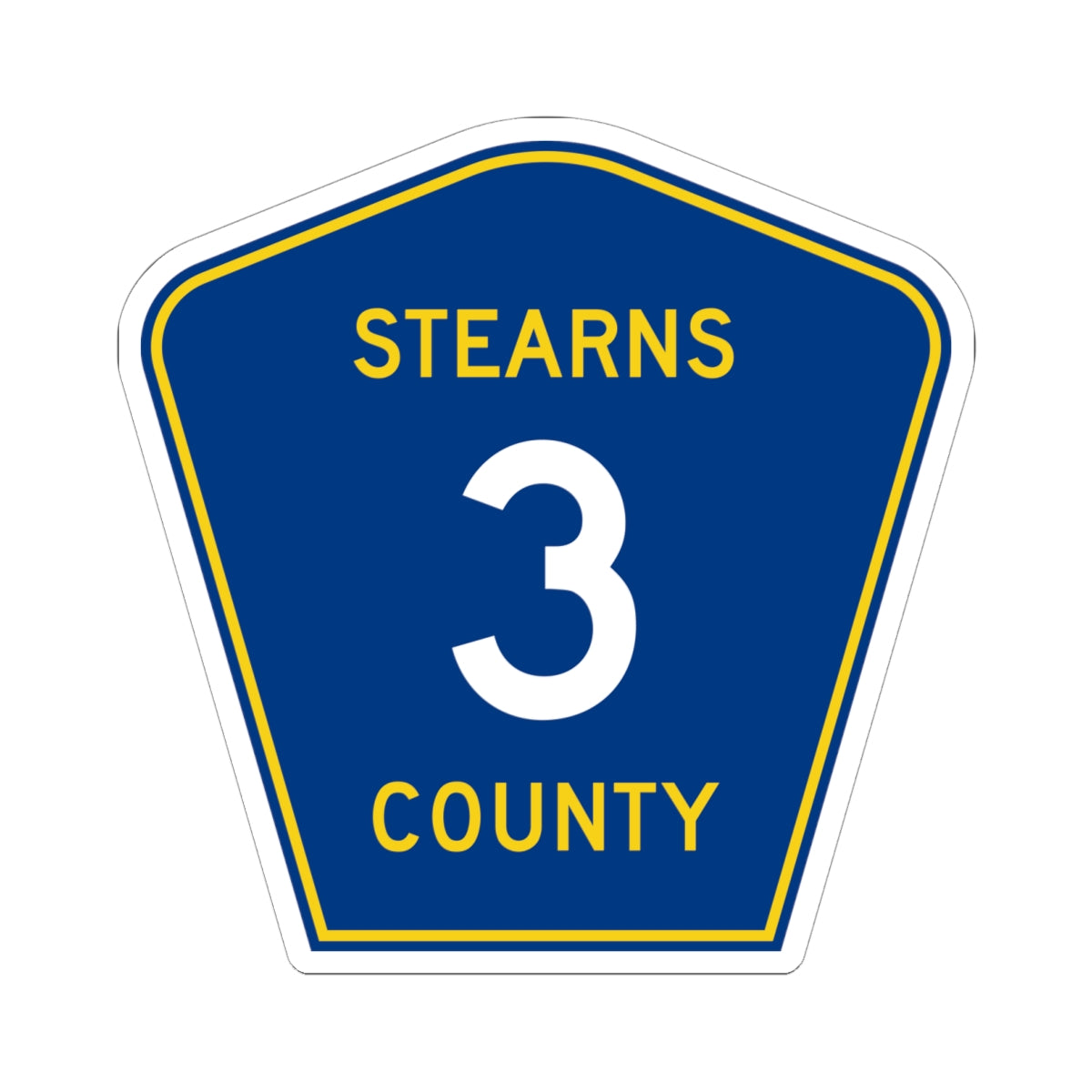 Stearns County Route 3 (Minnesota) (Road Sign) STICKER Vinyl Kiss-Cut Decal