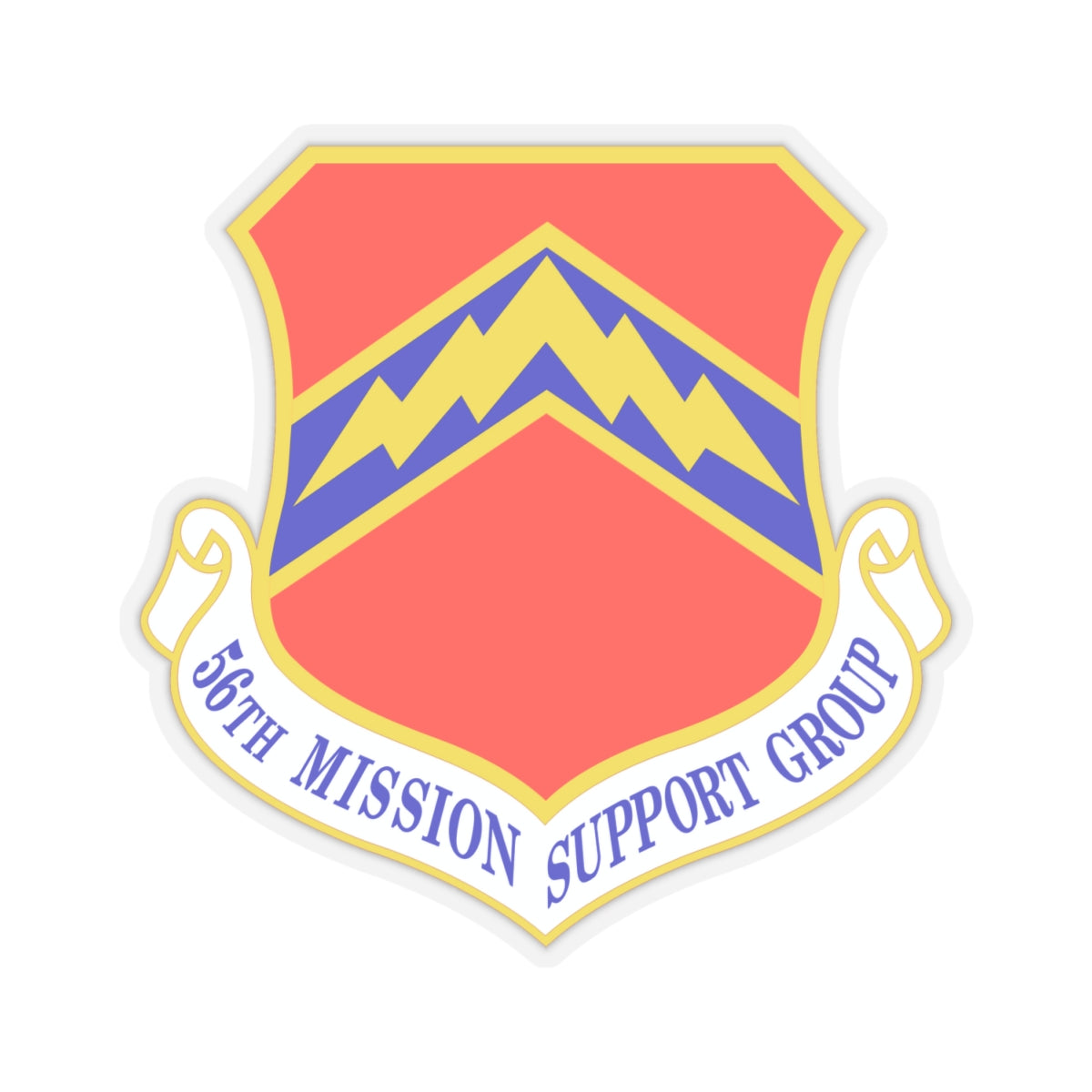 56th Mission Support Group (U.S. Air Force) STICKER Vinyl Kiss-Cut Decal-4" × 4"-Transparent-The Sticker Space