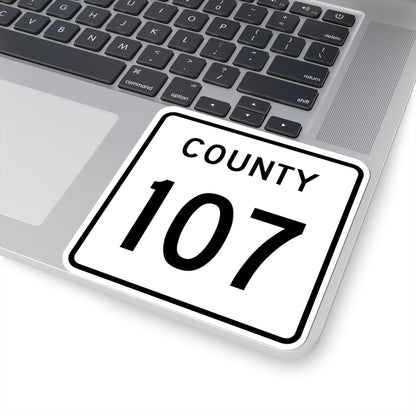 County 107 square (Minnesota) (Road Sign) STICKER Vinyl Kiss-Cut Decal