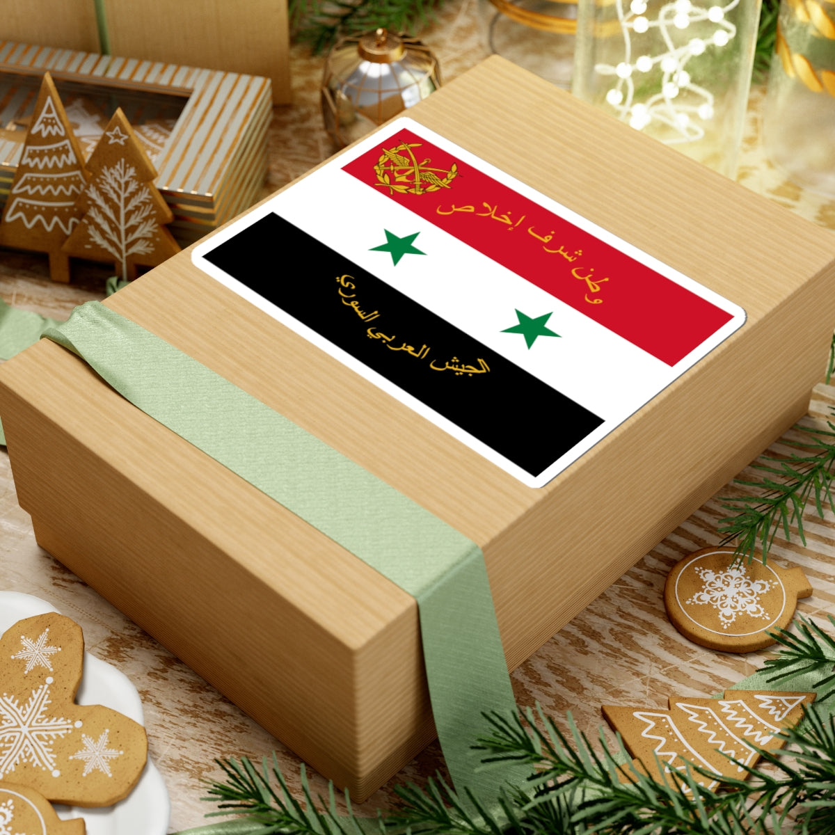 Flag of the Syrian Arab Armed Forces 1980-2024 (Syria) STICKER Vinyl Kiss-Cut Decal