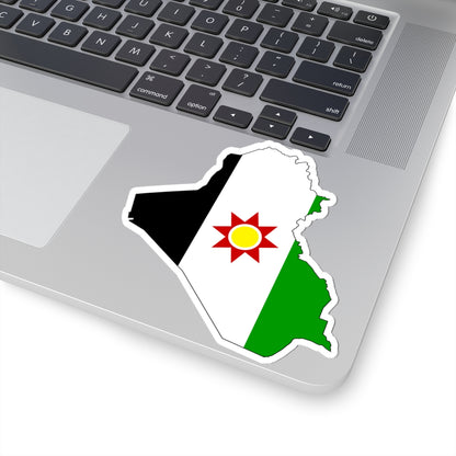 Flag-map of Iraq 1959-1963 (Iraq) STICKER Vinyl Kiss-Cut Decal