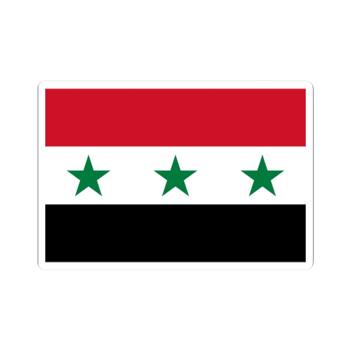 Flag of Syria 1963-1972 3-2 (Syria) STICKER Vinyl Kiss-Cut Decal