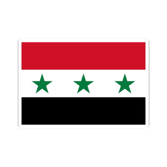 Flag of Syria 1963-1972 3-2 (Syria) STICKER Vinyl Kiss-Cut Decal