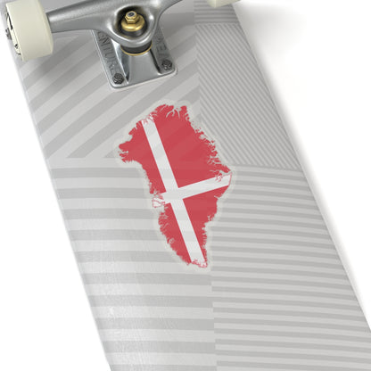 Flag map of Greenland Denmark (Denmark) STICKER Vinyl Kiss-Cut Decal