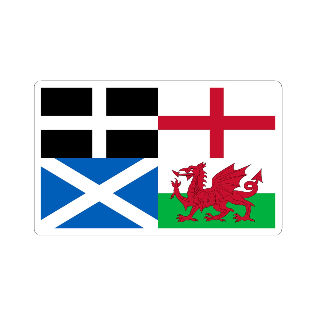 Flags of Cornwall England Scotland and Wales (England) STICKER Vinyl Kiss-Cut Decal