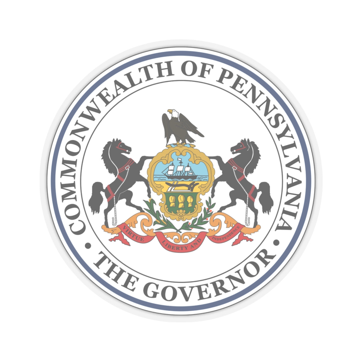 Seal of the Governor of Pennsylvania - STICKER Vinyl Kiss-Cut Decal