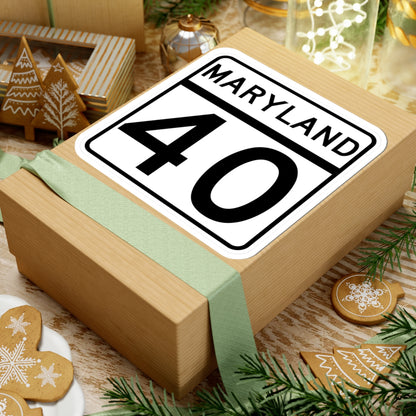 MD Route 40 (Maryland) (Road Sign) STICKER Vinyl Kiss-Cut Decal
