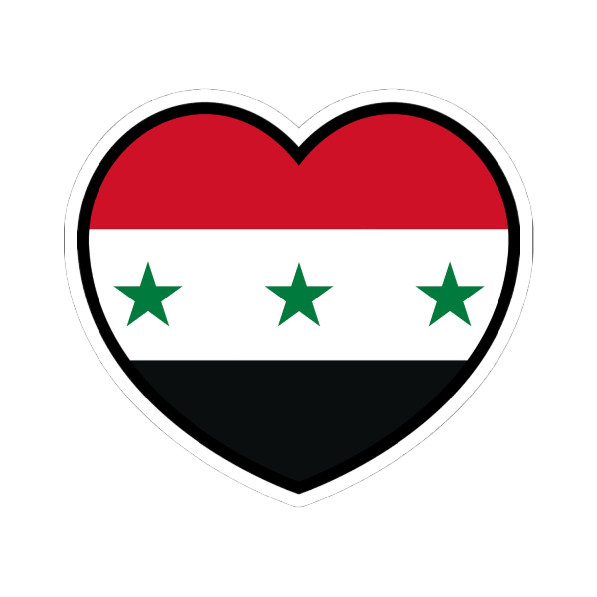 Iraq 1963-1991 and Syria 1963-1972 flag heart (Iraq) STICKER Vinyl Kiss-Cut Decal