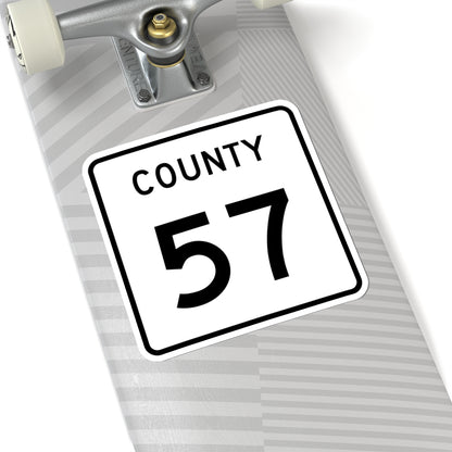 County 57 square (Minnesota) (Road Sign) STICKER Vinyl Kiss-Cut Decal
