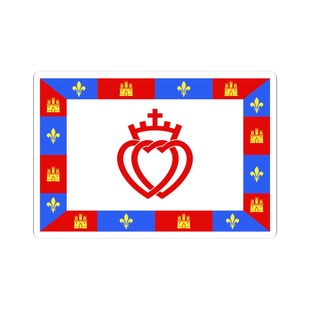 Traditional flag of Vendee (France) STICKER Vinyl Kiss-Cut Decal