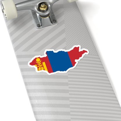 Flag-map of Mongolia (Mongolia) STICKER Vinyl Kiss-Cut Decal