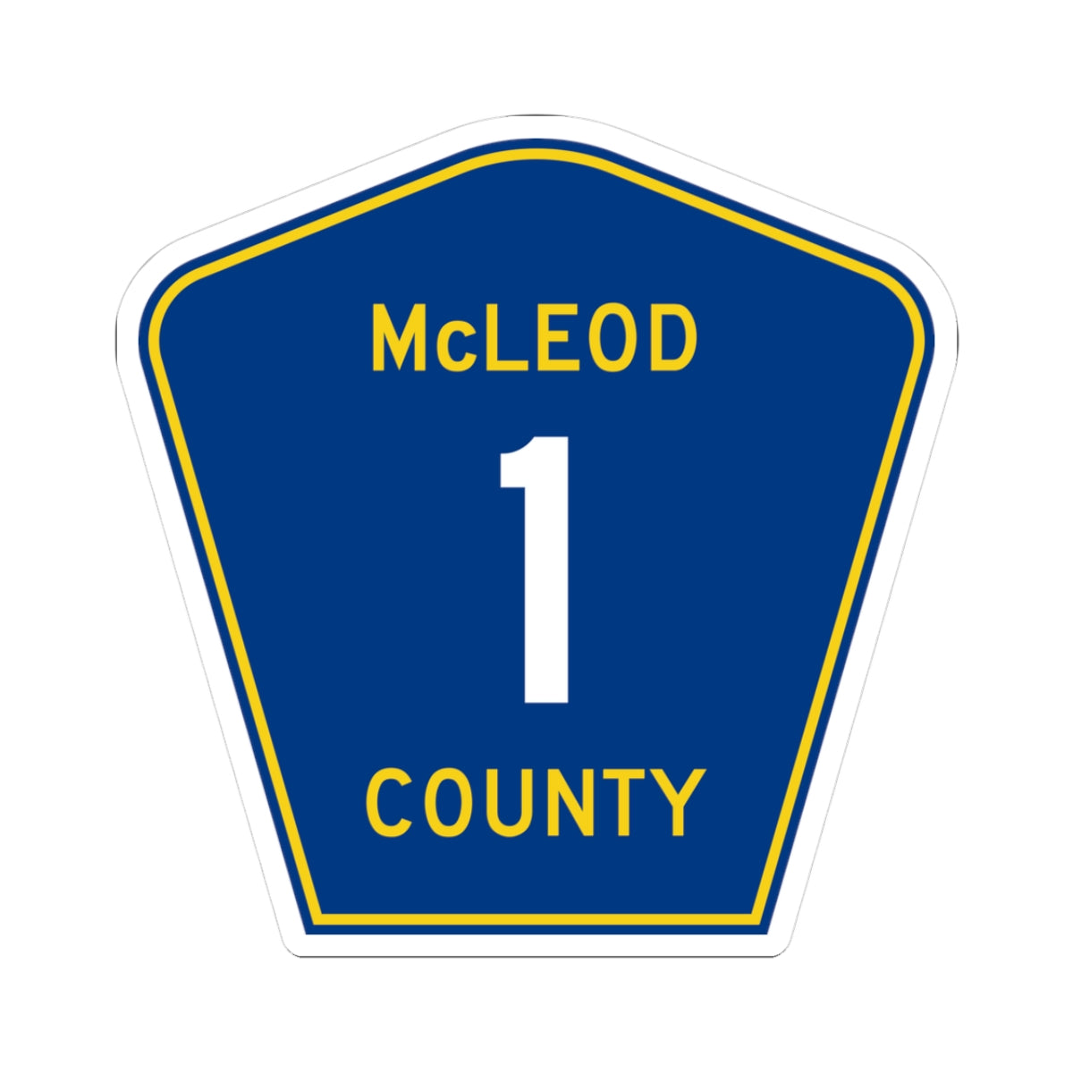 McLeod County 1 MN (Minnesota) (Road Sign) STICKER Vinyl Kiss-Cut Decal