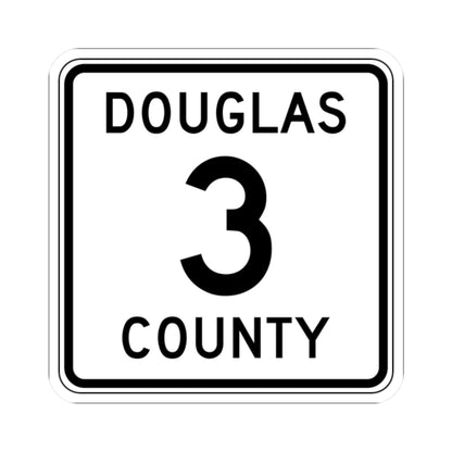 Douglas County Route 3 (Minnesota) (Road Sign) STICKER Vinyl Kiss-Cut Decal