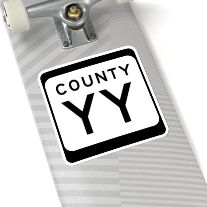 WIS County YY (Wisconsin) (Road Sign) STICKER Vinyl Kiss-Cut Decal
