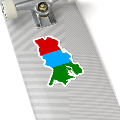 Flag map of the republic of Karelia (Russia) STICKER Vinyl Kiss-Cut Decal