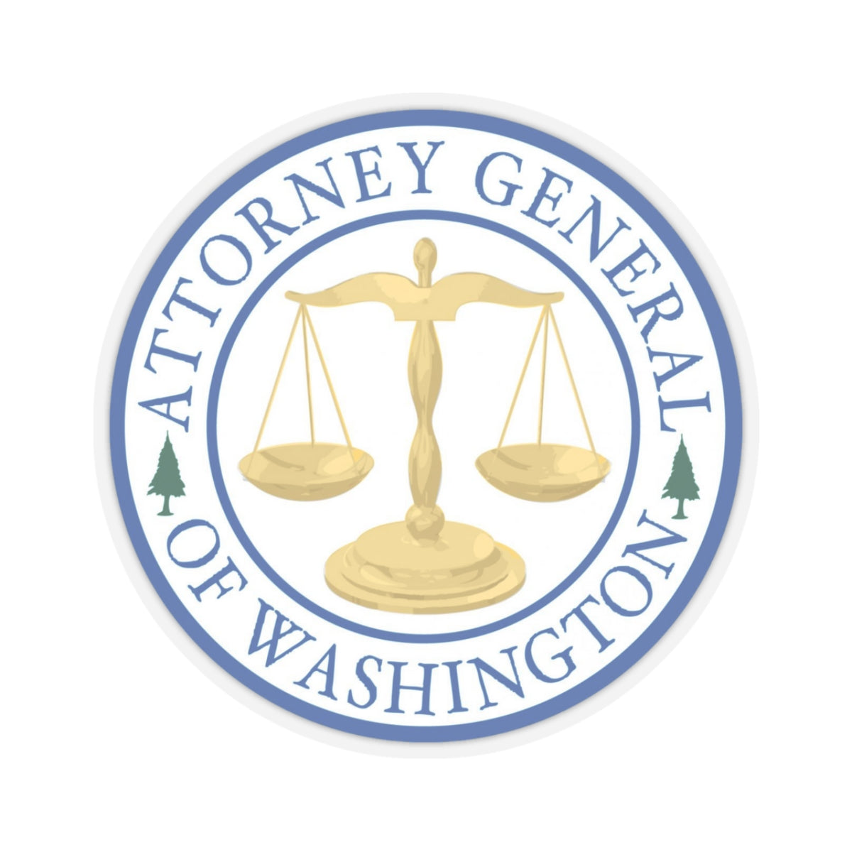 Attorney General of Washington AGO - STICKER Vinyl Kiss-Cut Decal-3 Inch-Transparent-The Sticker Space