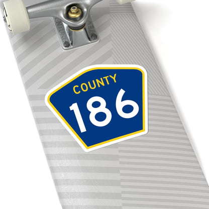 County 186 MN (Minnesota) (Road Sign) STICKER Vinyl Kiss-Cut Decal