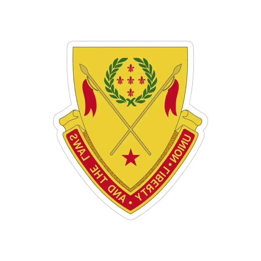 180th Field Artillery Battalion (U.S. Army) REVERSE PRINT Transparent Die-Cut STICKER 5 Inch Die-Cut Transparent - The Sticker Space
