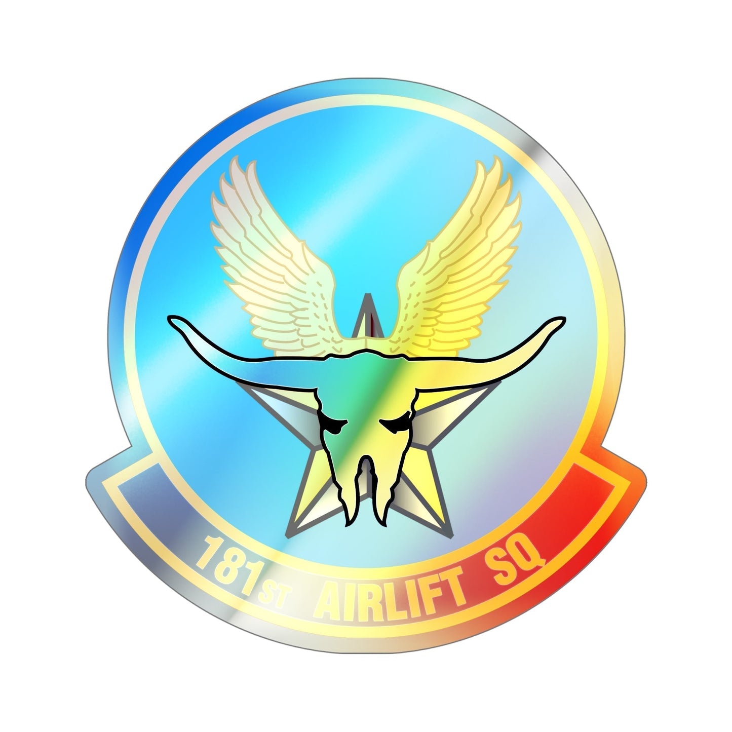 181 Airlift Squadron (U.S. Air Force) Holographic STICKER Die-Cut Vinyl Decal-6 Inch-The Sticker Space