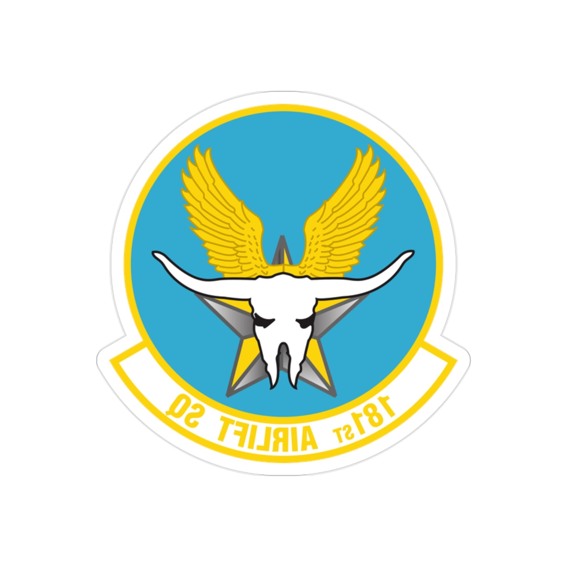 181 Airlift Squadron (U.S. Air Force) REVERSE PRINT Transparent STICKER-2" × 2"-The Sticker Space