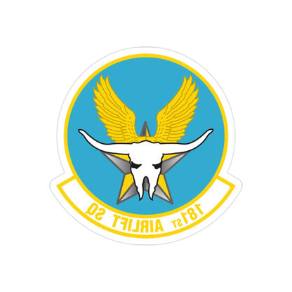 181 Airlift Squadron (U.S. Air Force) REVERSE PRINT Transparent STICKER-2" × 2"-The Sticker Space