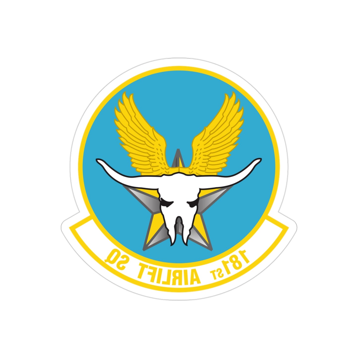 181 Airlift Squadron (U.S. Air Force) REVERSE PRINT Transparent STICKER-3" × 3"-The Sticker Space