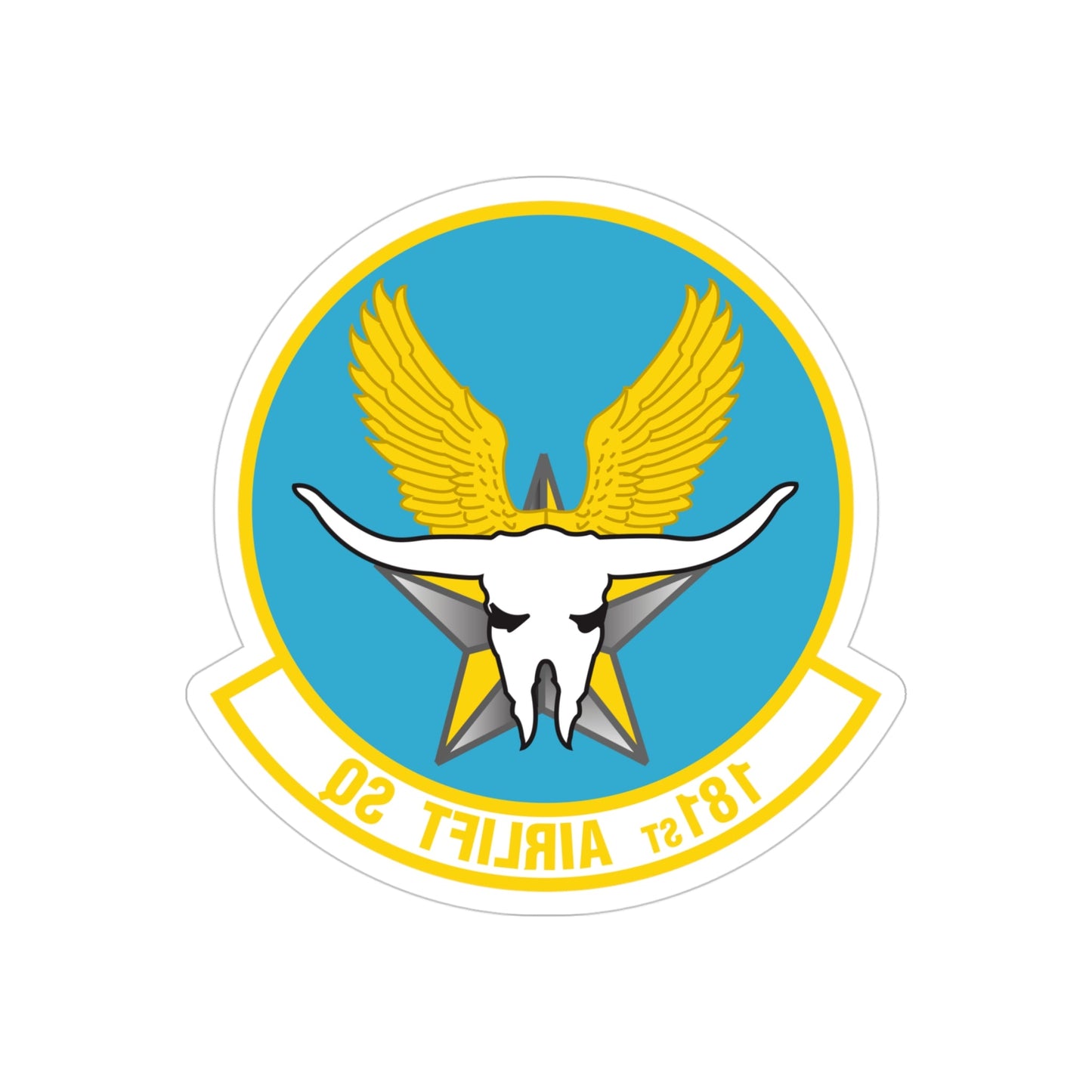 181 Airlift Squadron (U.S. Air Force) REVERSE PRINT Transparent STICKER-4" × 4"-The Sticker Space