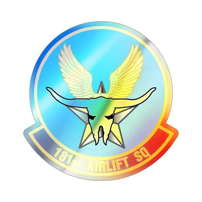 181 Airlift Squadron (U.S. Air Force) Holographic STICKER Die-Cut Vinyl Decal 3 Inch Holographic - The Sticker Space