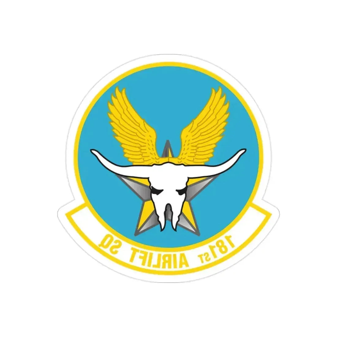 181 Airlift Squadron (U.S. Air Force) REVERSE PRINT Transparent Die-Cut STICKER 2 Inch Die-Cut Transparent - The Sticker Space