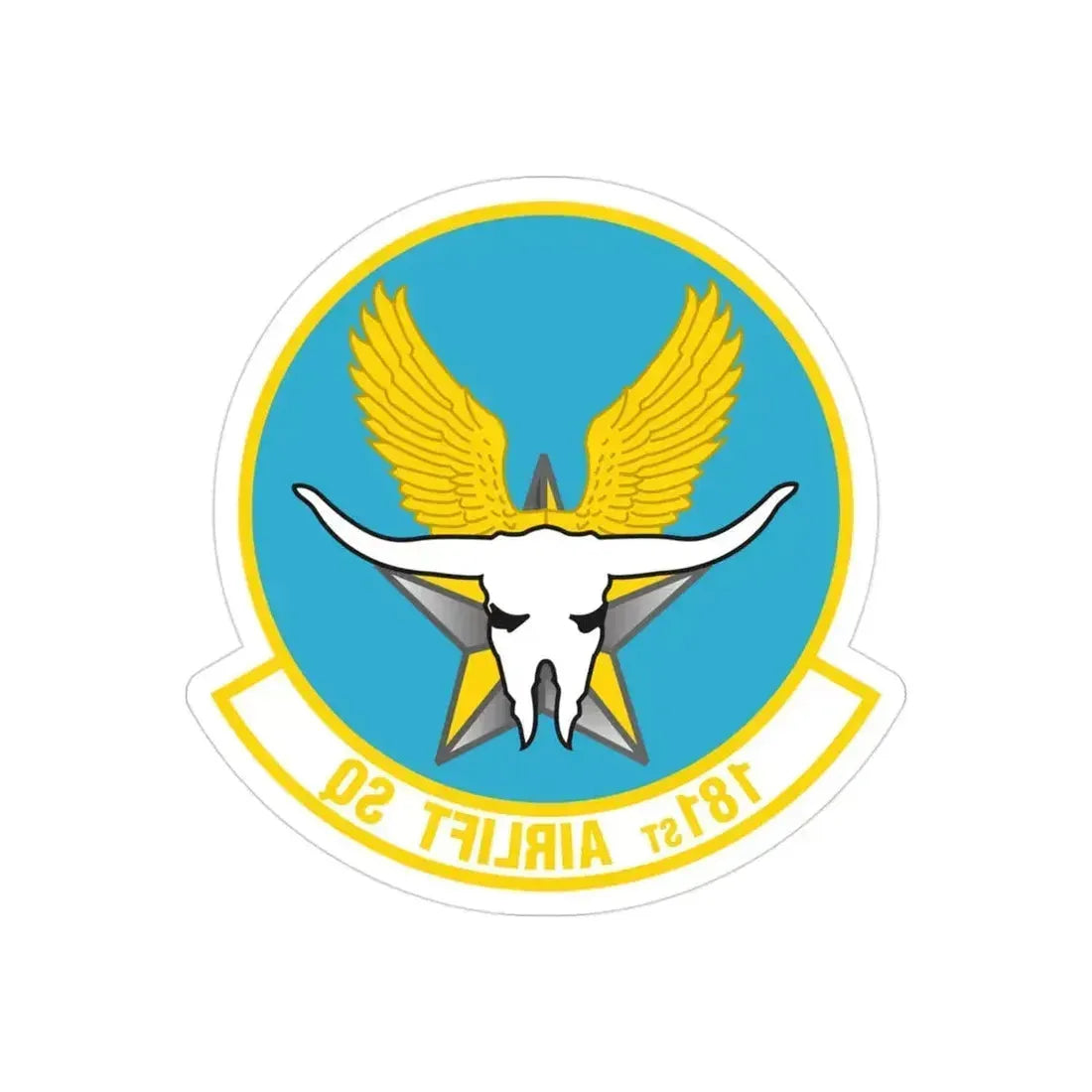 181 Airlift Squadron (U.S. Air Force) REVERSE PRINT Transparent Die-Cut STICKER 3 Inch Die-Cut Transparent - The Sticker Space