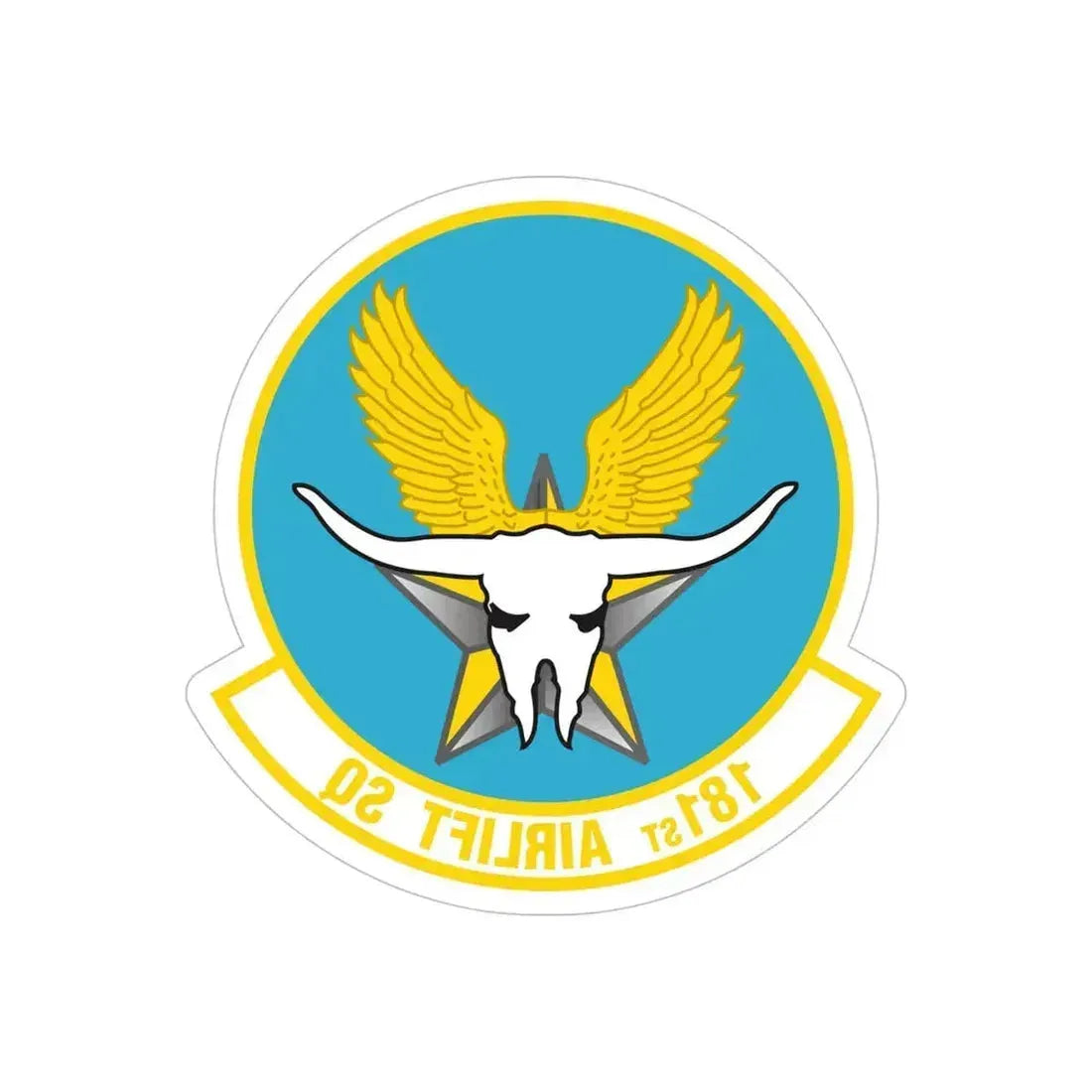 181 Airlift Squadron (U.S. Air Force) REVERSE PRINT Transparent Die-Cut STICKER 5 Inch Die-Cut Transparent - The Sticker Space