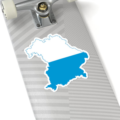 Flag map of Bavaria striped (Germany) STICKER Vinyl Kiss-Cut Decal