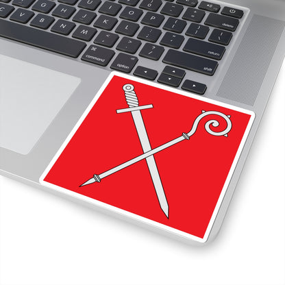 Flag of Diocese of Sion (Switzerland) STICKER Vinyl Kiss-Cut Decal