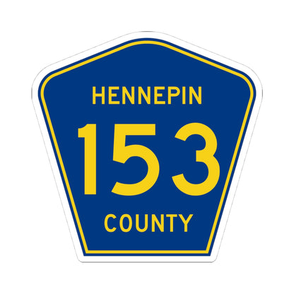 Hennepin County 153 (Minnesota) (Road Sign) STICKER Vinyl Kiss-Cut Decal