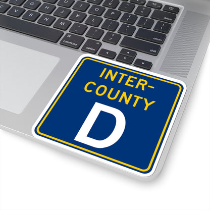 Inter County Route D MN (Minnesota) (Road Sign) STICKER Vinyl Kiss-Cut Decal