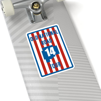 Old National Road Tour 14 (Ohio) (Road Sign) STICKER Vinyl Kiss-Cut Decal