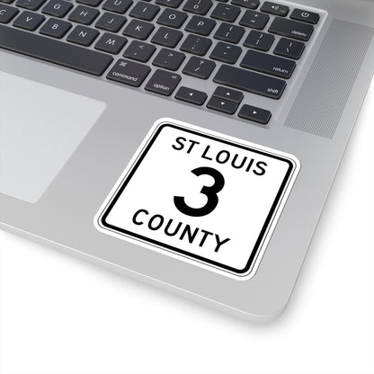 St Louis County Route 3 MN (Minnesota) (Road Sign) STICKER Vinyl Kiss-Cut Decal