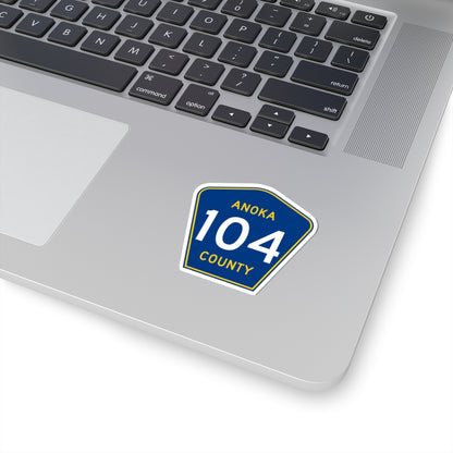 Anoka County 104 (Minnesota) (Road Sign) STICKER Vinyl Kiss-Cut Decal
